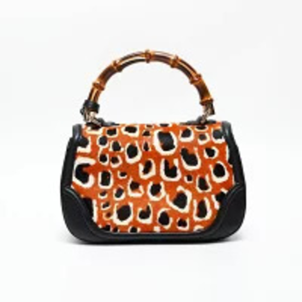 Gucci Bamboo Haircalf Handbag Black - Picture 2 of 13